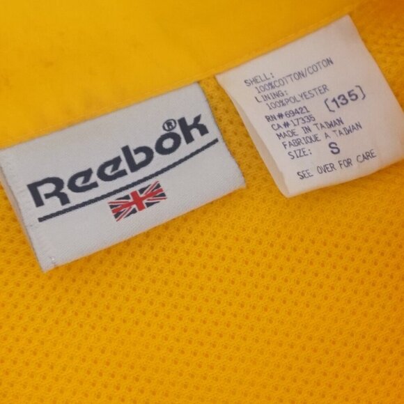 Vintage '90S Reebok British Edition Yellow Navy Half Zip Windbreaker Jacket S - Picture 10 of 10